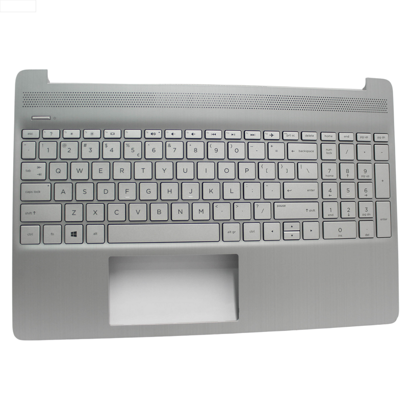 HP PALMREST TOP COVER SILVER W/KB US 15T-DY 15-EF 15-DY 15-DW SERIES GRADE B