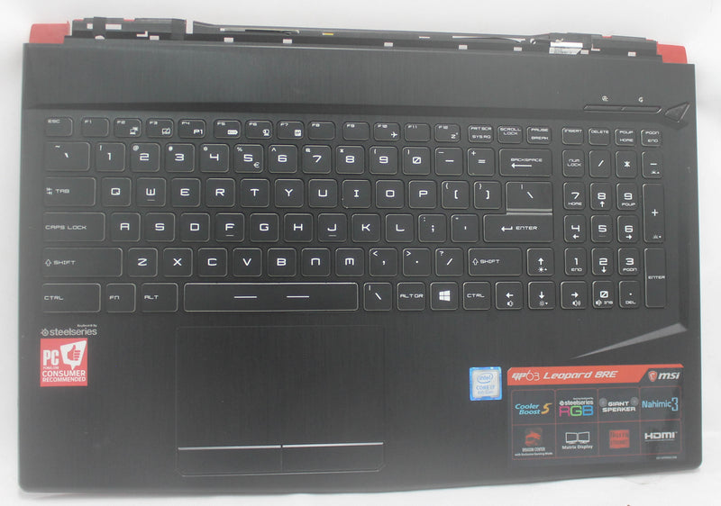 307-6p6c511-ta2-b-palmrest-top-cover-w-keyboard-bl-gp63-leopard-8r3-077us-grade-b-compatible-with-msi