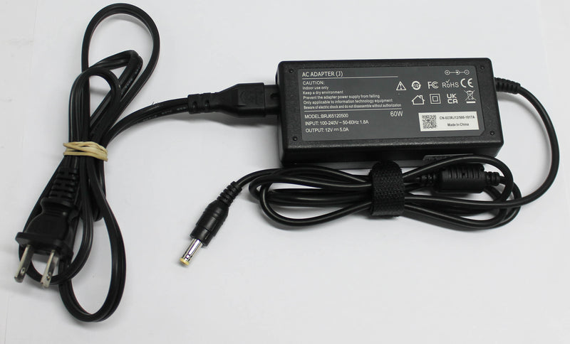 BRJ65120500 GENERIC AC ADAPTER 60W 12V 5.0A 100-240V 50-60HZ 1.8A ...