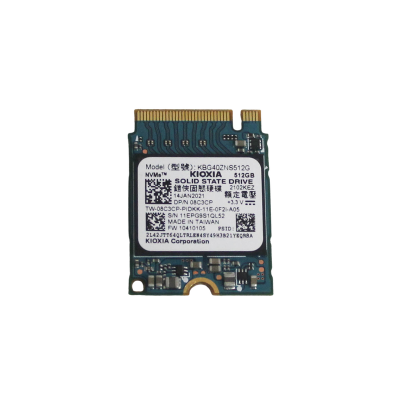 KIOXIA SSD 512GB PCIE +3.3V M.2 2230 30MM SOLID STATE DRIVE