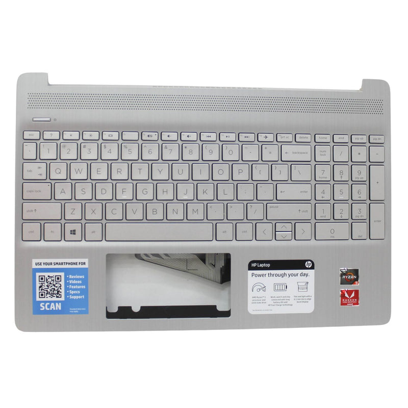 HP PALMREST TOP COVER SILVER WITH KEYBOARD US NSV NO FP READER 15-EF0023DX