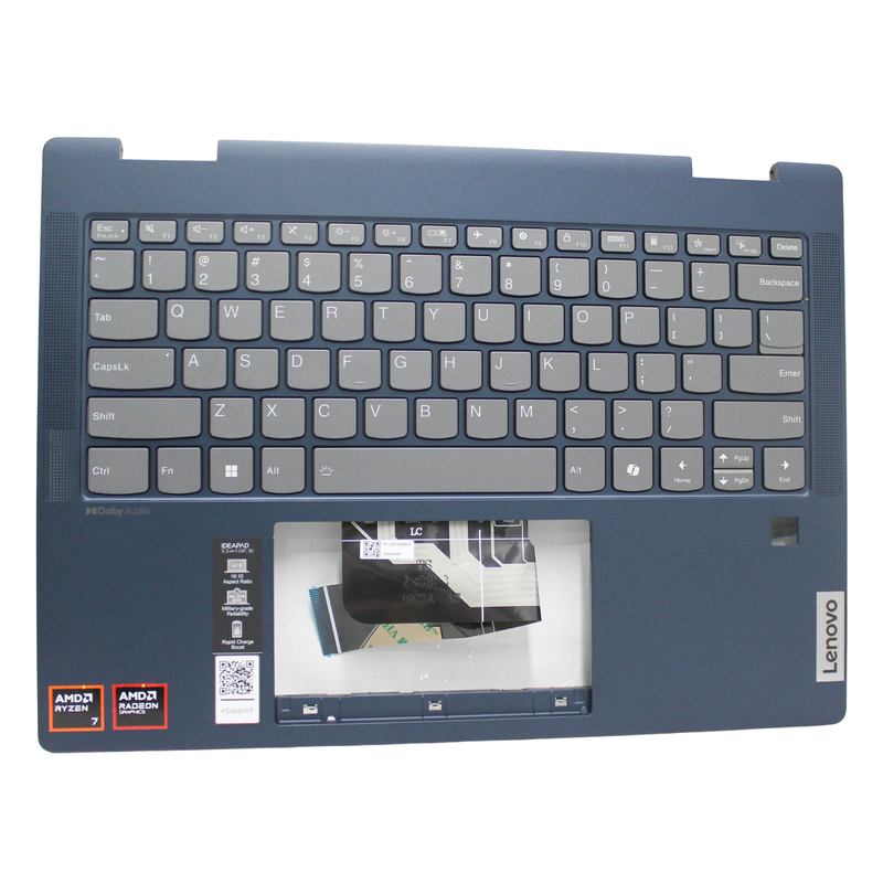 LENOVO PALMREST TOP COVER W/KB US ENG COSMIC BLUE/STORM GREY KEYCAPS IDEAPAD 5 2-IN-1 14AHP9