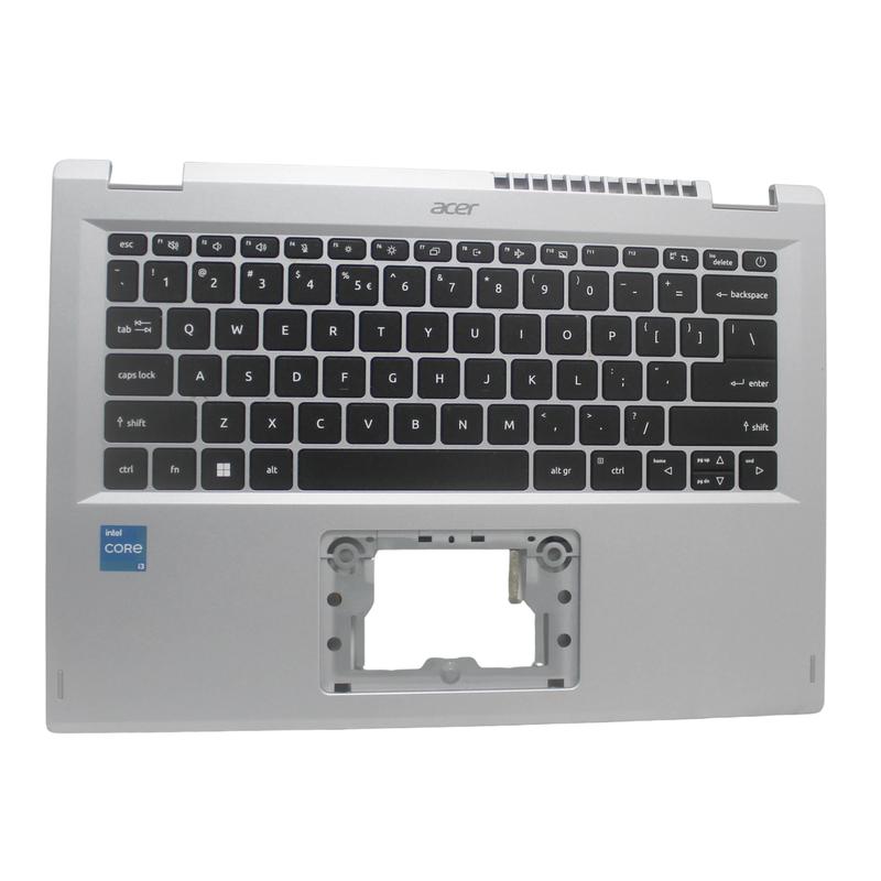 ACER PALMREST TOP COVER W/KB US SILVER 3 SPIN 14 A3SP14-31PT-32M6 GRADE B