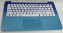 792791-001 hp stream notebook 13-c series top cover palm rest w/ keyboard blue "grade a"