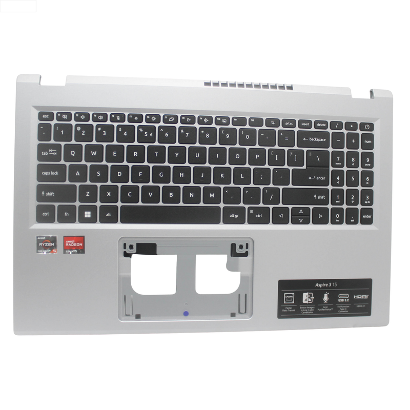 ACER PALMREST TOP COVER W/KB US SILVER ASPIRE 3 A315-24PT-R4U2 GRADE B