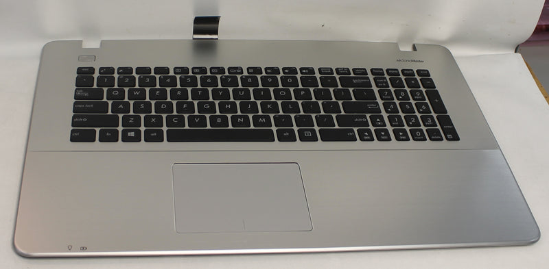 90Nb08E5-R31Us0 Asus Palmrest Top Cover W/Keyboard Us-English Module/As And Touchpad Silver X751Lx-3C X751Lx Grade A