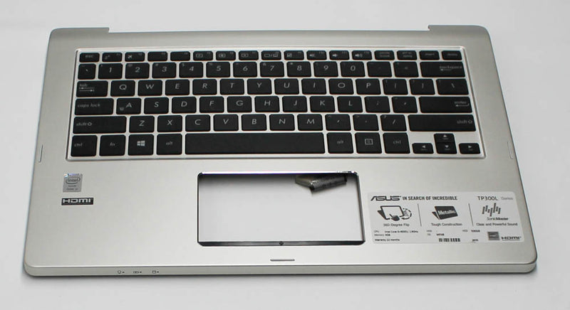 90Nb05Y1-R30590 Asus Tp300L Palmrest W/ Keyboard Black Silver Grade A