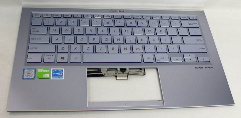 13N1-6XA0601 Palmrest Top Cover With  Keyboard (Us) Module Silver Blue Ux392Fn-2B Zenbook S13 Ux392Fn-Xs71 Compatible With Asus