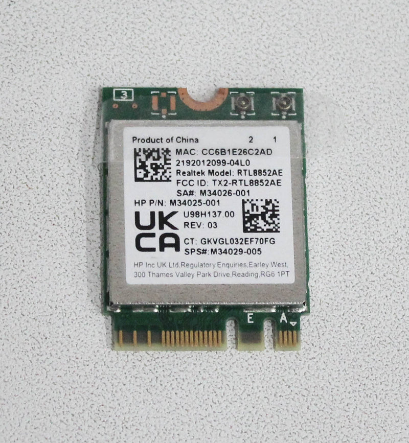 HP Wireless LAN  Card WLAN  Realtel Ax 1X2 F 17-Cn0010Nr Refurbished M34026-001