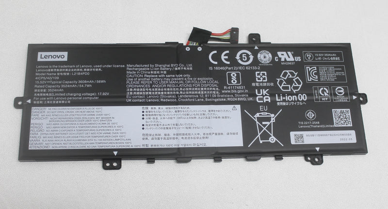 5B11D96865 Battery 15.52V 56Wh 4Cell Thinkbook 13S G4 Arb Compatible with Lenovo