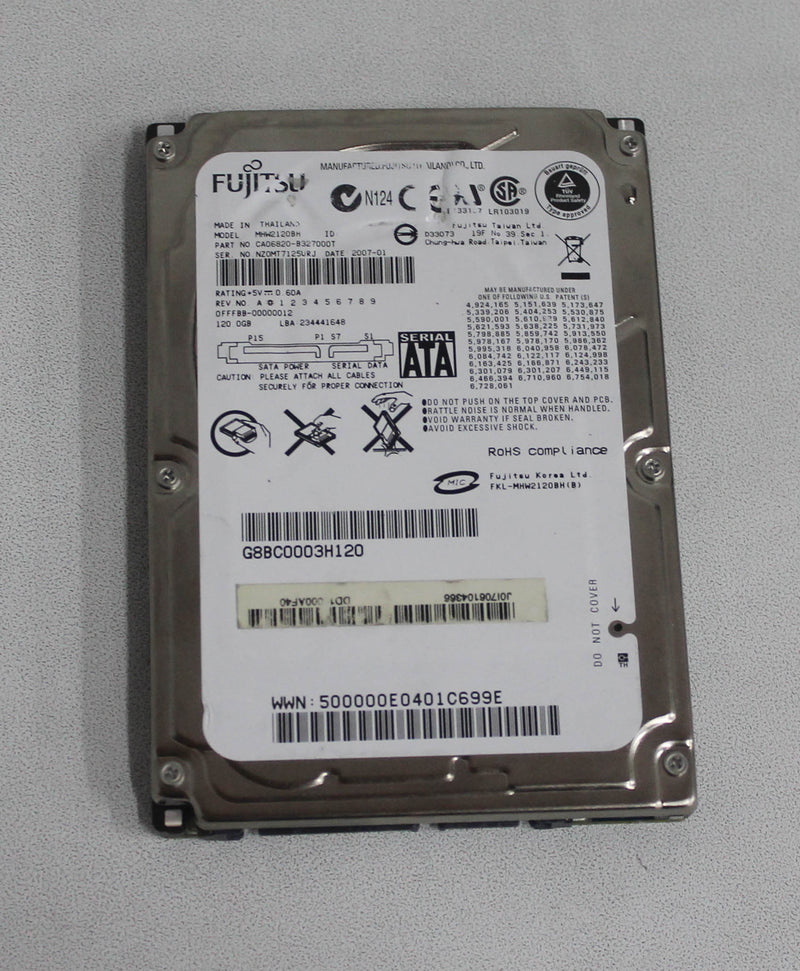 MHY2120BH 120 Gb 5.4K 2.5 Sata Hard DriveCompatible With Fujitsu