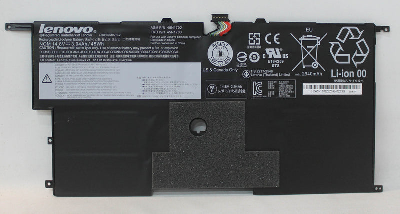 45N1703 Battery 8Cell 45Wh 14.8V 3.04H Thinkpad X1 Carbon Type 20A8 Compatible with Lenovo