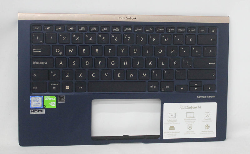 Asus Palmrest Top Cover W/ Keyboard (Us-English) Module/As (W/Light & Numpad) Royal Blue Ux433Fn-2B Ux433Fn Ux433Fa Series Refurbished 90NB0JQ1-R31US0