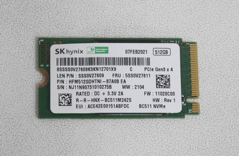 HFM512GDHTNI-87A0B SSD 512Gb M.2 Pcie 2242 Dc+3.3V 2A Solid State Drive Compatible With Lenovo