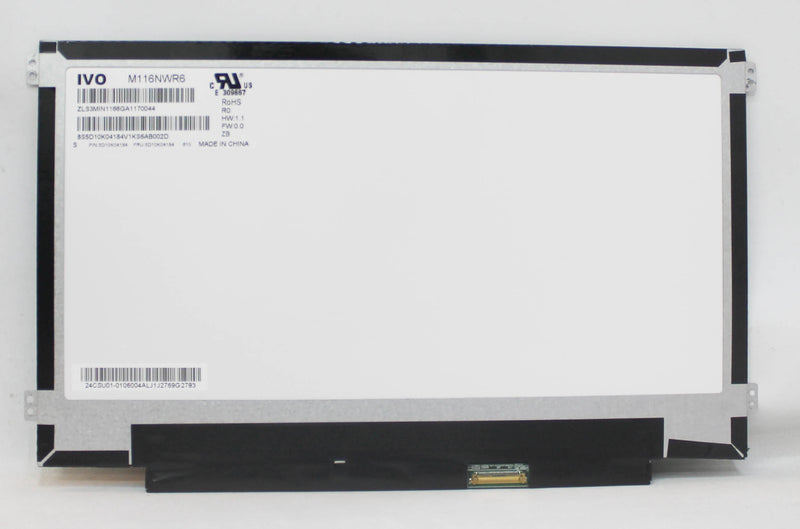 M116NWR6 LCD 11.6 1366X768 Wxga Slim EDP 30Pins LED Antiglare Br W/Side Brackets Ideapad 110S-11Ibr Compatible with IVO